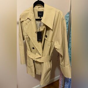 Rails Beige Double-Breasted Trench Coat